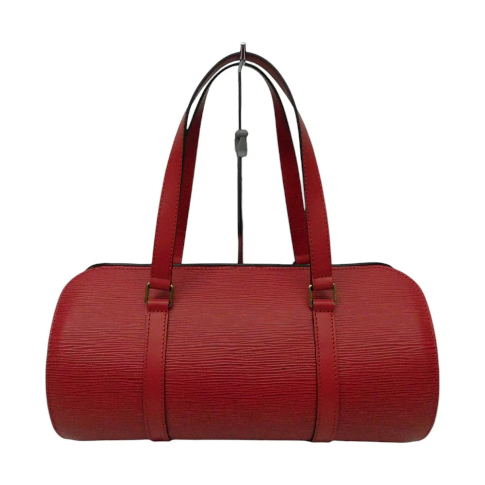 Louis Vuitton Clutch Handbag Red Soufflot Leather Cylindrical Epi Red